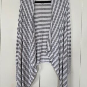 Banana Republic Grey White Striped Waterfall Cardigan XS Lightweight Draped